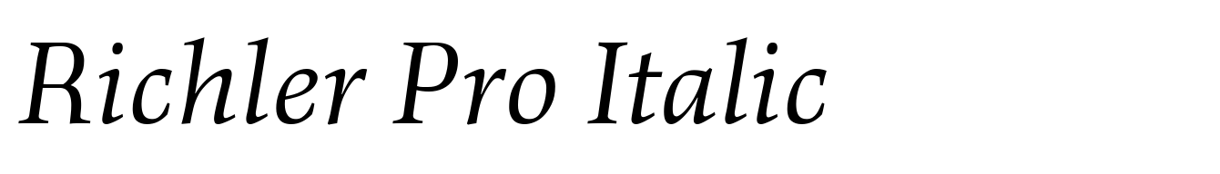 Richler Pro Italic